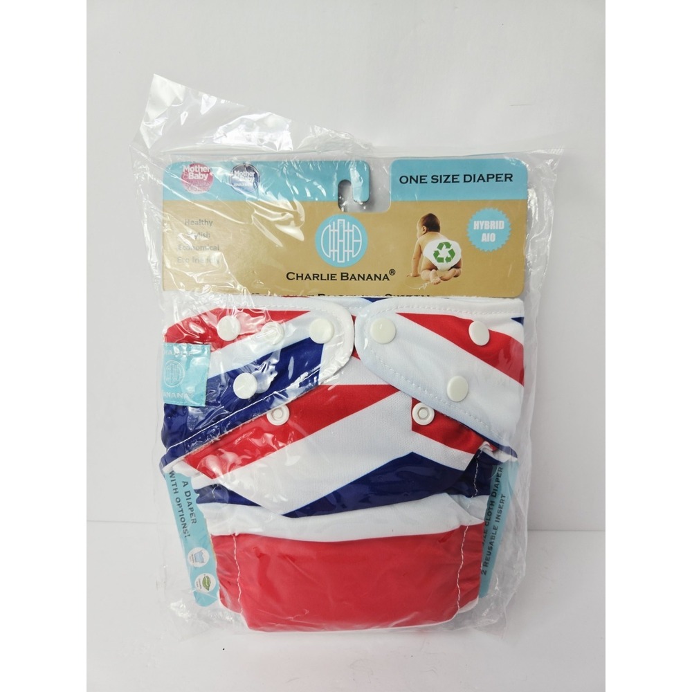 Charlie Banana‎ reusable diaper cloth red white blue NEW baby toddler